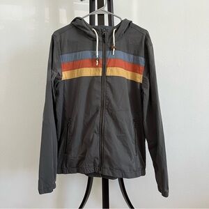 Marine Layer Greenport Cotton Stretch Striped Gray Hooded Boat Jacket